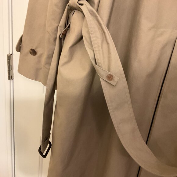 Jos A Bank Men’s 46L Trench Coat Beige Long Removable Plaid Wool Blend Liner - Picture 7 of 9